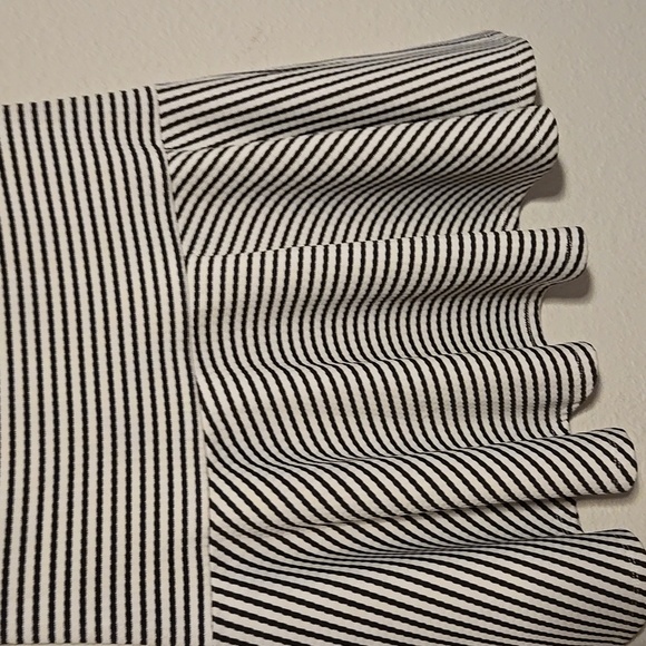 Trina Turk Striped Black and White Women's Flutter Mini Casual Summer Dress - Picture 4 of 6